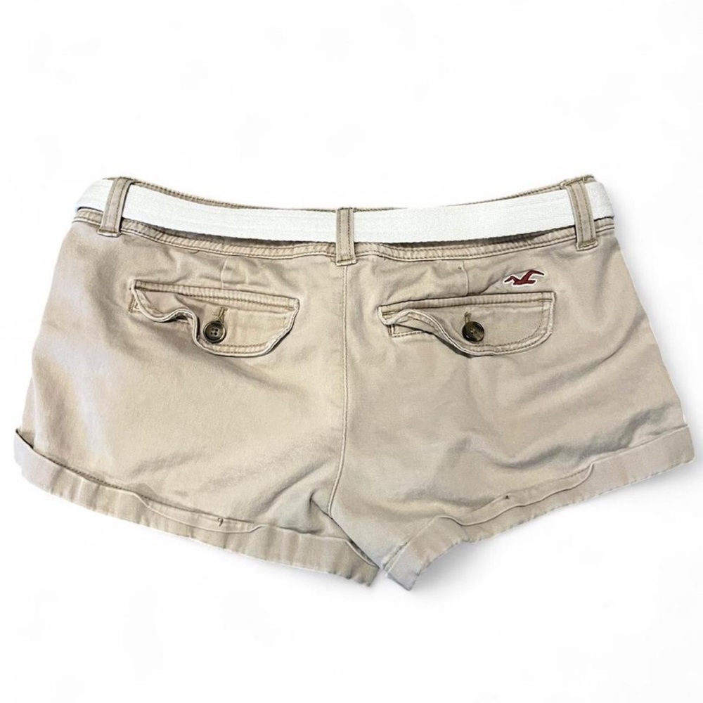 Hollister Y2K Capistrano beige khaki cargo shorts with belt Size 7 - Picture 4 of 4